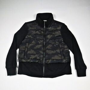 Zella Hybrid Black Camo Hood Puffer Jacket Size M